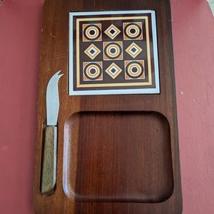 Vintage Cheese Board with knife